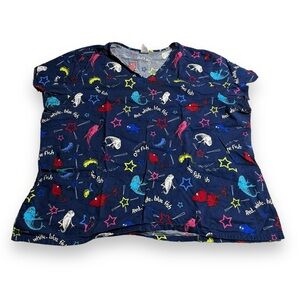 Dr Suess Cat in the Hat One Fish Two Fish Scrub Lot of 3 Women's Size 3X
